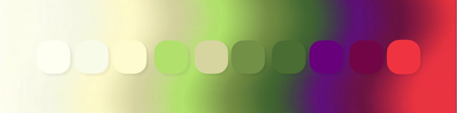 Moderná Gazdinka palette: creams, greens, purple, burgundy and red