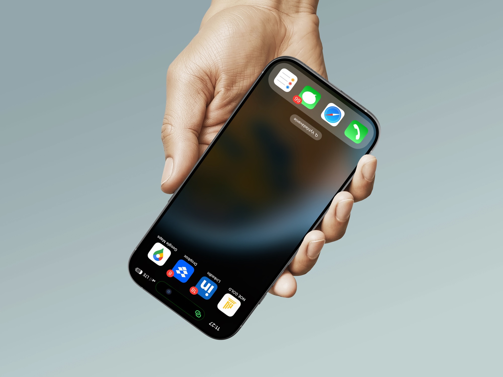 The Noe Gold app icon on an iPhone home screen, installed from the browser